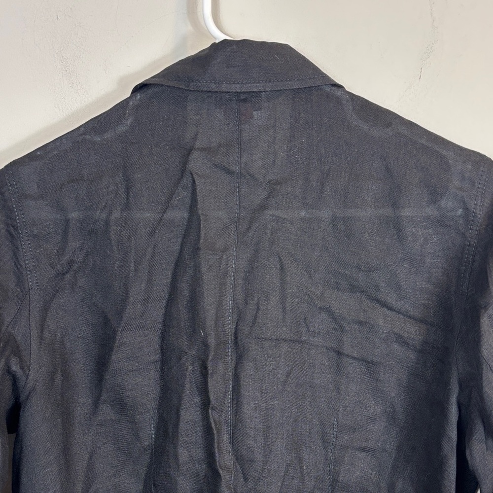 Talbots Irish Linen black Button-Up Blouse size 12 P - Picture 7 of 7